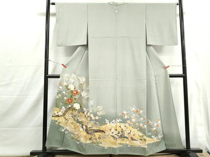 平和屋着物■豪華色留袖　流水鴛鴦枝花文　椿　暈し染め　金彩　正絹　逸品　DABI1781qa
