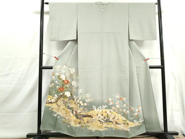 平和屋着物■豪華色留袖　流水鴛鴦枝花文　椿　暈し染め　金彩　正絹　逸品　DABI1781qa