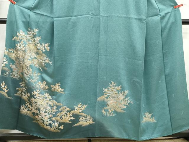 平和屋着物■訪問着　風景花文　松竹梅　暈し染め　金彩　やまと誂製　正絹　逸品　DABI1785qa