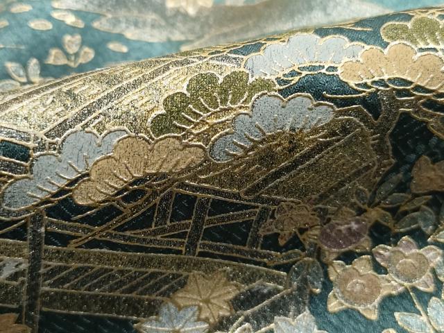 平和屋着物■訪問着　風景花文　松竹梅　暈し染め　金彩　やまと誂製　正絹　逸品　DABI1785qa