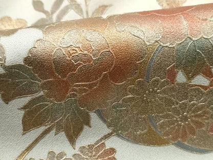 平和屋着物■訪問着　花車文　牡丹　暈し染め　正絹　逸品　DABI1786qa