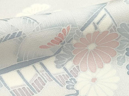 平和屋着物■訪問着　風景花文　正絹　逸品　DABI1787qa