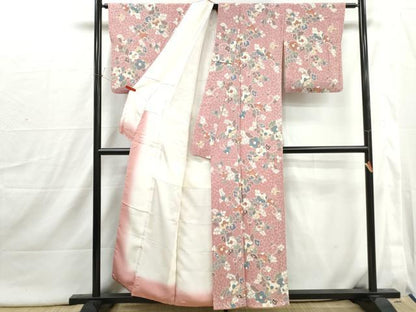 平和屋着物■上質な小紋　辻が花　鬼しぼ縮緬　正絹　逸品　DABI1791qa