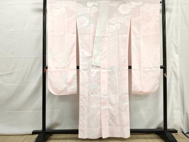 平和屋着物■振袖用長襦袢　無双仕立て　草花地紋　桐　暈し染め　洗える着物　DABI1792qa