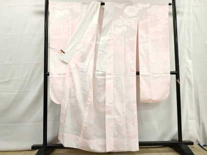 平和屋着物■振袖用長襦袢　無双仕立て　草花地紋　桐　暈し染め　洗える着物　DABI1792qa