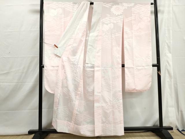 平和屋着物■振袖用長襦袢　無双仕立て　草花地紋　桐　暈し染め　洗える着物　DABI1792qa