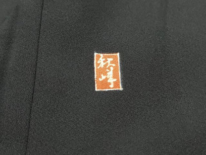 平和屋着物■豪華黒留袖　作家文　渡橋風景花文　松竹梅　金銀彩　正絹　逸品　DABI1793qa