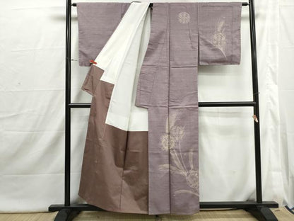 平和屋着物■訪問着　紬地　刺繍　鏡裏飾花文　正絹　逸品　DABI1797qa