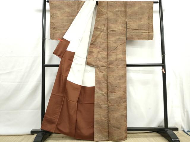 平和屋着物■上質な紬　霞文　正絹　逸品　DABI1801qa