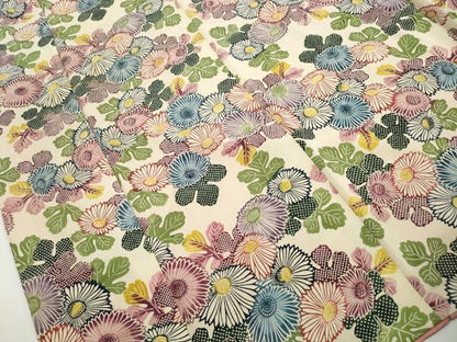 平和屋着物■上質な小紋　型染め　菊尽くし　鬼しぼ縮緬　正絹　逸品　DABI1804qa