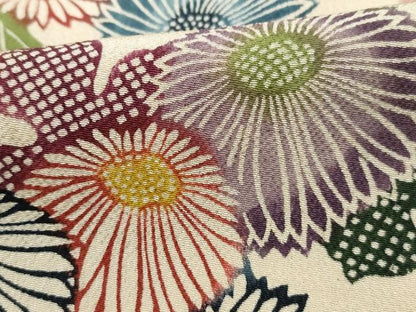 平和屋着物■上質な小紋　型染め　菊尽くし　鬼しぼ縮緬　正絹　逸品　DABI1804qa