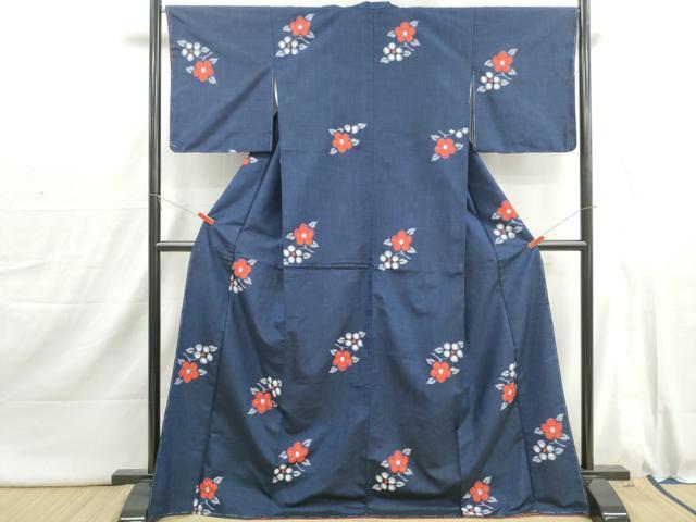 平和屋着物■上質な紬　枝椿文　正絹　逸品　DABI1805qa