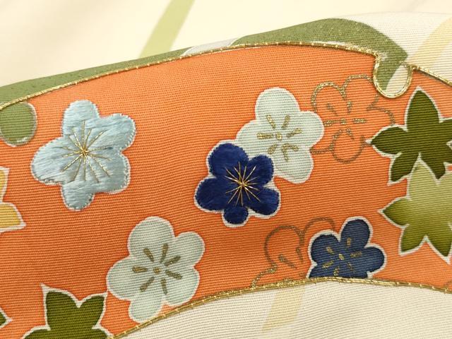 平和屋着物■訪問着　駒刺繍　雪芝花文　金彩　正絹　逸品　DABI1806qa
