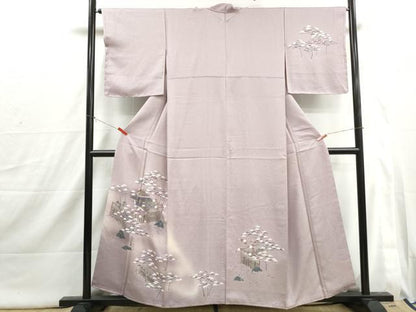 平和屋着物■訪問着　風景花文　松竹梅　暈し染め　金彩　正絹　逸品　DABI1807qa