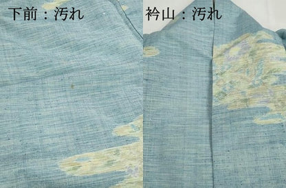 平和屋着物■小千谷紬　雲取り花文　正絹　逸品　DABI1808qa