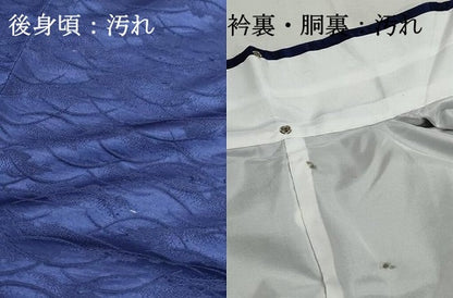 平和屋着物■上質な色無地　露芝地紋　紺青色　正絹　逸品　DABI1811qa