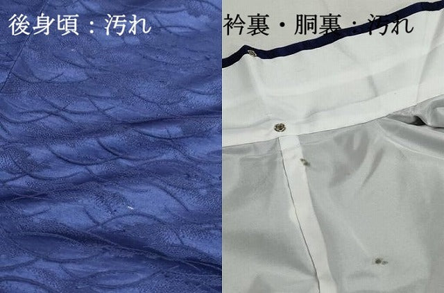 平和屋着物■上質な色無地　露芝地紋　紺青色　正絹　逸品　DABI1811qa