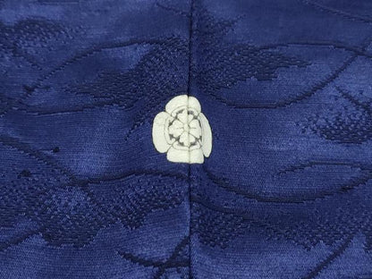 平和屋着物■上質な色無地　露芝地紋　紺青色　正絹　逸品　DABI1811qa