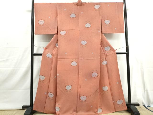 平和屋着物■上質な小紋　絞り　抽象花文　正絹　逸品　DABI1815qa