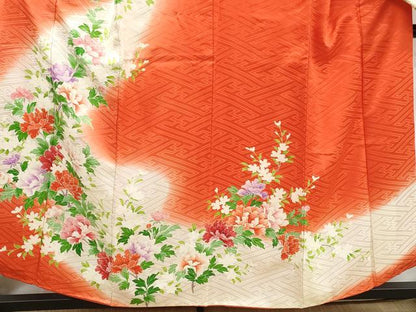 平和屋着物■豪華振袖　枝花文　牡丹　暈し染め　正絹　逸品　DABI1818qa