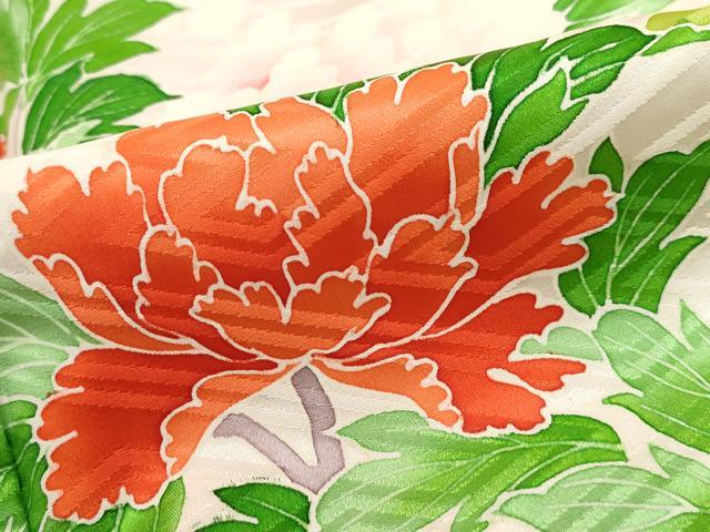 平和屋着物■豪華振袖　枝花文　牡丹　暈し染め　正絹　逸品　DABI1818qa