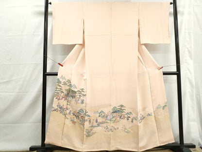 平和屋着物■豪華色留袖　寿光織　人物御所車花文　やまと誂製　正絹　逸品　DABI1819qa