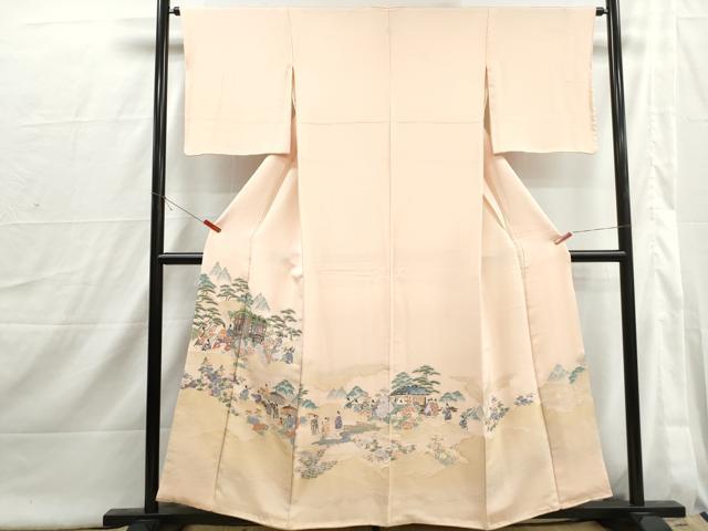 平和屋着物■豪華色留袖　寿光織　人物御所車花文　やまと誂製　正絹　逸品　DABI1819qa