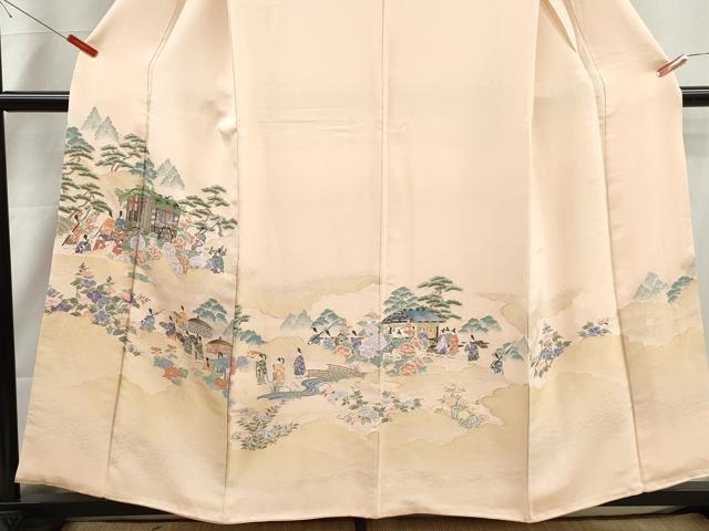 平和屋着物■豪華色留袖　寿光織　人物御所車花文　やまと誂製　正絹　逸品　DABI1819qa