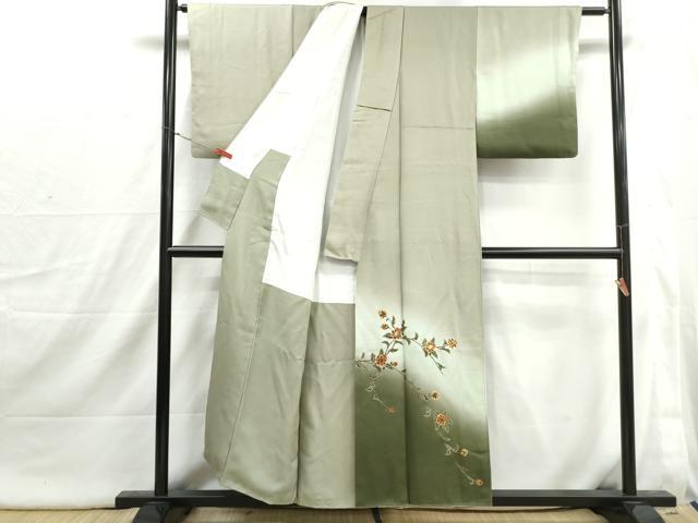 平和屋着物■訪問着　螺鈿　更紗花文　暈し染め　金彩　正絹　逸品　DABI1820qa