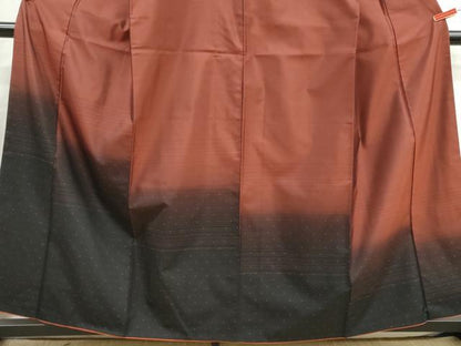 平和屋着物■訪問着　紬地　横段文　正絹　逸品　DABI1821qa
