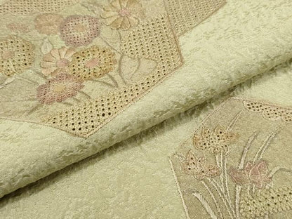平和屋着物■中国三大刺繍　スワトウ刺繍　汕頭刺繍　訪問着　亀甲花文　正絹　逸品　DABI1824qa