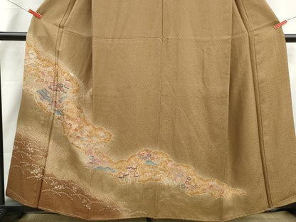 平和屋着物■訪問着　絞り　風景花文　金彩　正絹　逸品　DABI1828qa