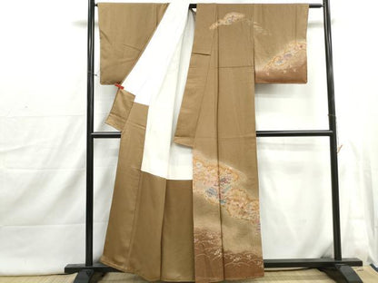 平和屋着物■訪問着　絞り　風景花文　金彩　正絹　逸品　DABI1828qa