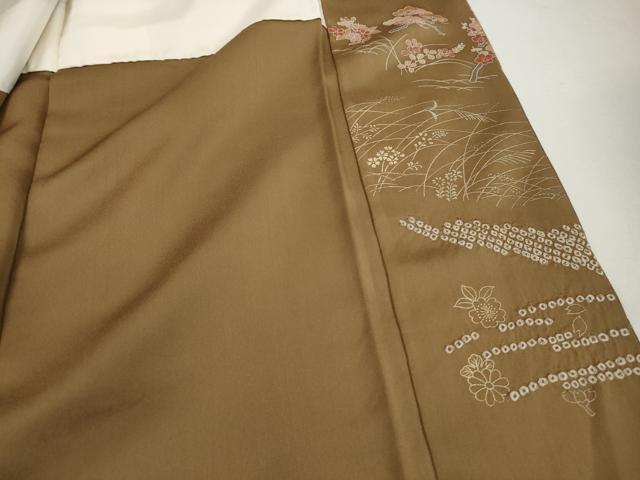 平和屋着物■訪問着　絞り　風景花文　金彩　正絹　逸品　DABI1828qa