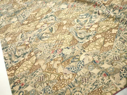 平和屋着物■上質な小紋　辻が花　舞蝶文　正絹　逸品　DABI1831qa