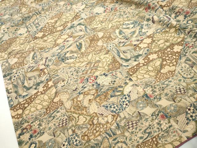 平和屋着物■上質な小紋　辻が花　舞蝶文　正絹　逸品　DABI1831qa