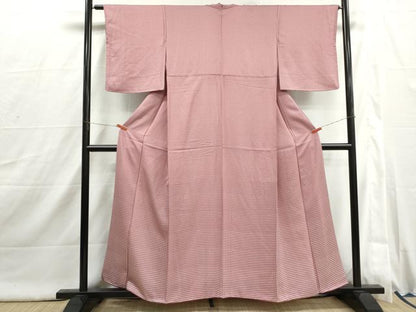 平和屋着物■上質な小紋　格子文　正絹　逸品　DABI1833qa