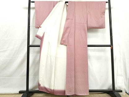 平和屋着物■上質な小紋　格子文　正絹　逸品　DABI1833qa