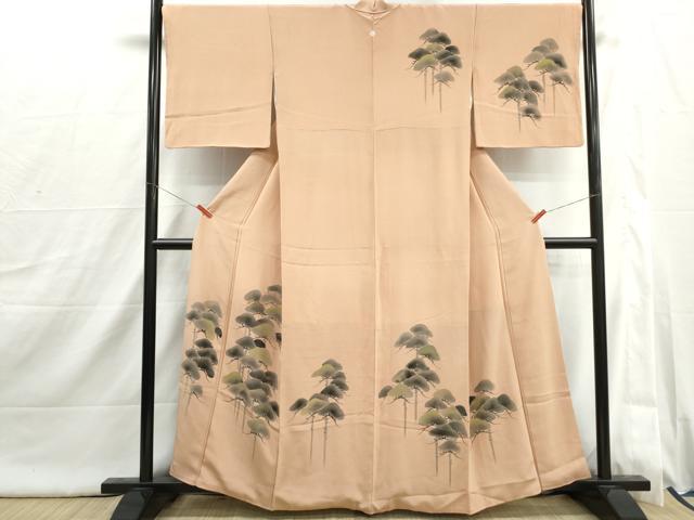 平和屋着物■訪問着　手描き　枝松文　正絹　逸品　DABI1835qa