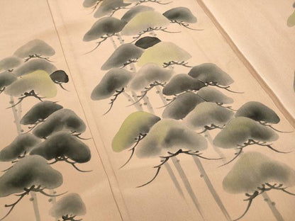 平和屋着物■訪問着　手描き　枝松文　正絹　逸品　DABI1835qa