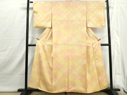平和屋着物■上質な小紋　花青海波地紋　暈し染め　正絹　逸品　DABI1838qa