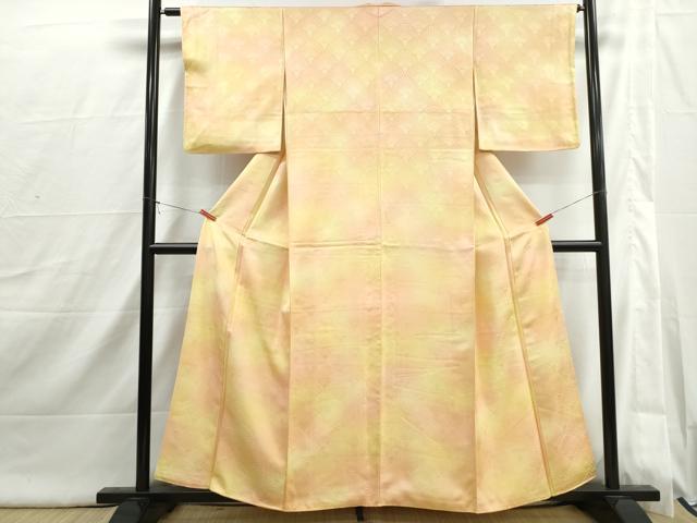 平和屋着物■上質な小紋　花青海波地紋　暈し染め　正絹　逸品　DABI1838qa