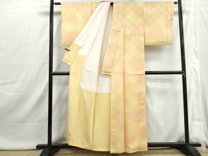 平和屋着物■上質な小紋　花青海波地紋　暈し染め　正絹　逸品　DABI1838qa
