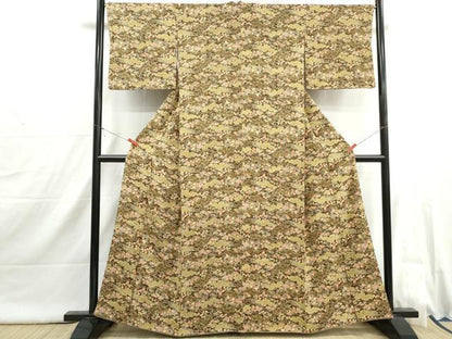平和屋着物■上質な小紋　風景花文　正絹　逸品　DABI1841qa