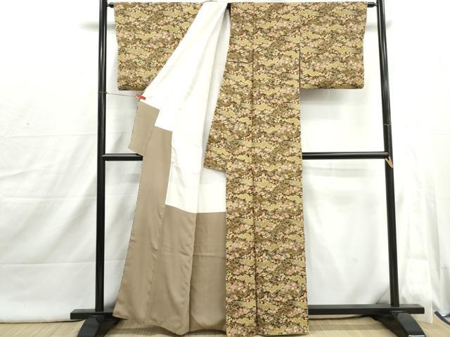 平和屋着物■上質な小紋　風景花文　正絹　逸品　DABI1841qa