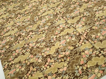 平和屋着物■上質な小紋　風景花文　正絹　逸品　DABI1841qa