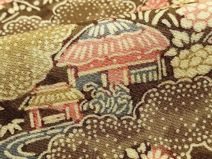 平和屋着物■上質な小紋　風景花文　正絹　逸品　DABI1841qa