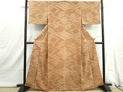 平和屋着物■上質な小紋　松皮菱芝文　正絹　逸品　DABI1844qa