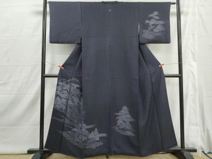 平和屋着物■訪問着　刺繍　渡橋風景花文　正絹　逸品　DABI1847qa
