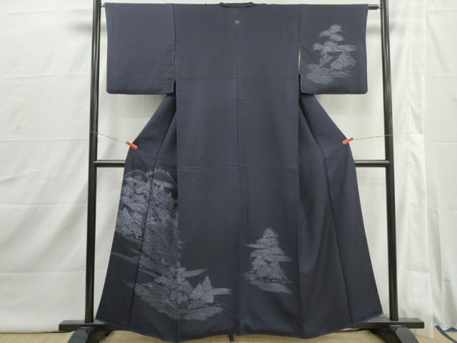 平和屋着物■訪問着　刺繍　渡橋風景花文　正絹　逸品　DABI1847qa